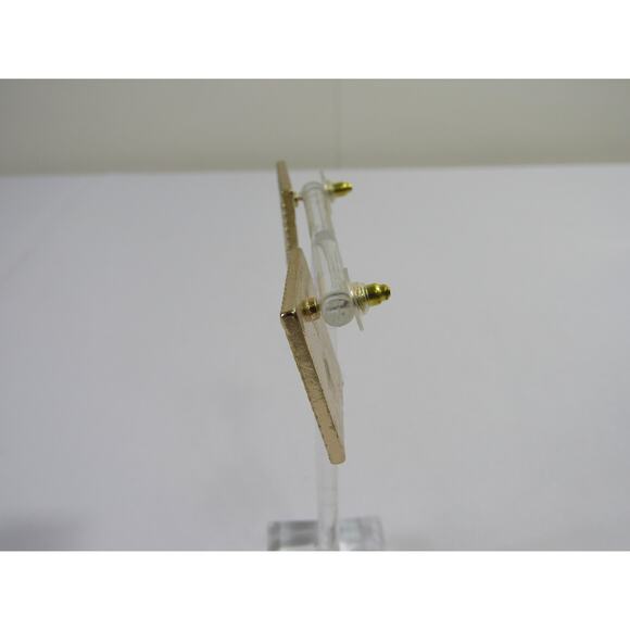 Rhinestone Gold Tone Stud Dangly Earrings 1" Boho Cottagecore Minimalist Neutral - Picture 2 of 6